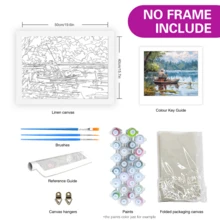 RUOPOTY 1入diy客製化數字油畫,釣魚風景圖,適用於diy禮物成人套件,現代畫作,家居裝飾油畫畫布40x50cm/16x20英寸,不含畫框 - 彩色 - 查看 2