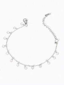 1入款波西米亞風夏日假期風格流蘇及金屬圓盤裝飾女士手鍊 - 銀色 - 查看 1