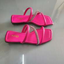 Women Flat Sandals - 玫紅色 - 查看 1