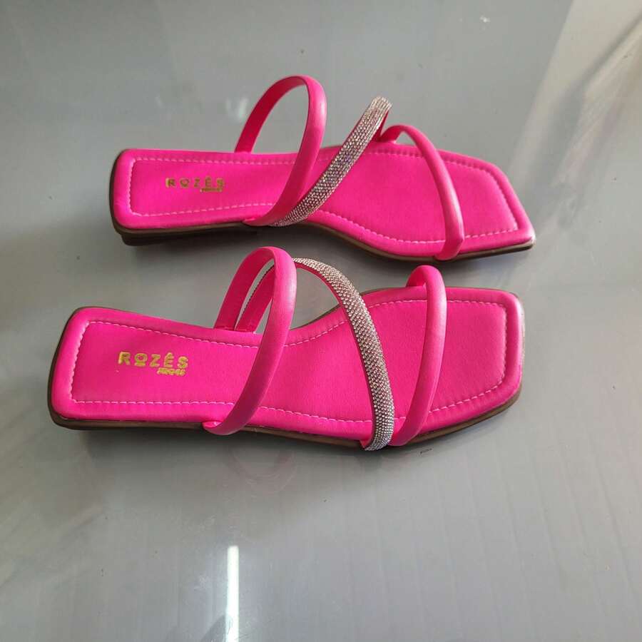 Women Flat Sandals - 玫紅色 - 查看 1