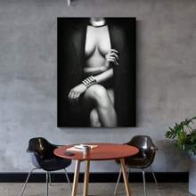 1pc Modern Black And White Woman Canvas Painting For Bedroom And Living Room Decor -Wall Painting Frameless Wall Art Print No Frame Gifts Birthday Graduation