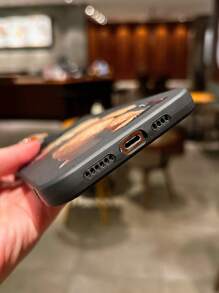 1pc Black Anti-Drop Camera Protective TPU Lens Eye Bear Shape Phone Case Compatible With Apple Phones Waterproof Shockproof Scratch Resistant