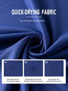 2 件男士网眼薄款健身运动服装套装：T 恤 + 运动套装，时尚休闲运动健身 - 藍色 - 查看 5