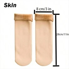 Sports Outdoor 2 Pairs Of Fleece Ankle Socks For Extra Comfort, Perfect For Use As Floor Socks! Black+Skincolor(Small Size) - Black - View 9