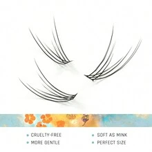 10Lines Lash Clusters Fake Eyelashes 8-13mm Mixed Large Trays Volume Fluffy Individual Lashes - Black - View 3