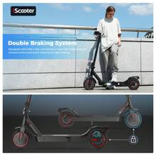 IScooter Electric Scooter,18 Miles Range, 19 MPH, 350W Foldable Commuting Electric Scooter With Double Braking System And APP For Adults, Teens - 黑色 - 查看 2