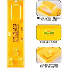 帶有水平簡易框架畫架壁掛套件的圖片懸掛工具(黃色懸掛工具) - 黃色 - 查看 2