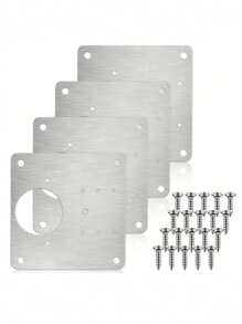 4 件櫥櫃鉸鏈、櫥櫃門鉸鏈維修固定板、帶安裝螺絲的櫥櫃鉸鏈維修工具和不銹鋼維修板