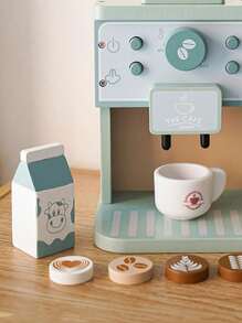 新款2-3-4-5歲兒童木製遊戲屋,仿制咖啡機,男女生日禮物兒童廚房玩具,兒童聖誕禮物,生日禮物,新年禮物