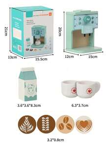 新款2-3-4-5歲兒童木製遊戲屋,仿制咖啡機,男女生日禮物兒童廚房玩具,兒童聖誕禮物,生日禮物,新年禮物