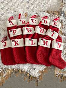 1 件紅色糖果禮品袋,帶有字母襪子形狀,適合兒童, - 紅色 - 查看 1