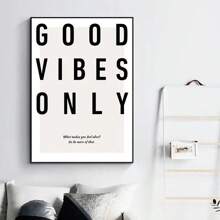 1/3Pcs Tối giản Đen Trắng Trích dẫn động lực Poster và In Tranh Canvas Chữ Good Vibes Chỉ Nghệ thuật treo tường Trang trí nhà hiện đại Khung tùy chọn - Không khung - Xem 3
