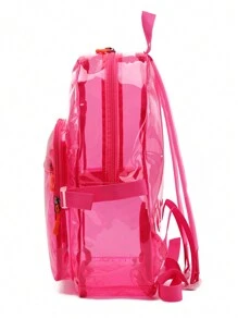 時尚Tinyat女士背包防水PVC袋，透明粉色背包，防水透明PVC材質，適合戶外運動或旅行的休閒風格學校袋