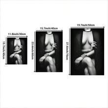 1pc Modern Black And White Woman Canvas Painting For Bedroom And Living Room Decor -Wall Painting Frameless Wall Art Print No Frame Gifts Birthday Graduation