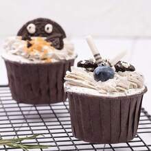 50pcs Disposable High-temperature Resistant Cupcake Paper Cups - Dark Grey - View 3