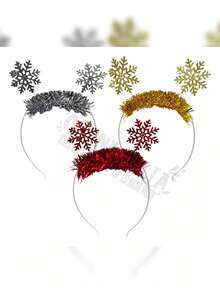 Kit 6 Christmas Headbands Snowflake Colors Party Costume - Multicolor - View 10