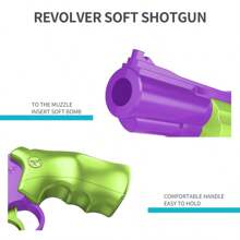 1 Pieza Pistola De Juguete De Revolver Con Balas Suaves Y Modelo De Juguete De Gallina Comiendo Zanahorias Como Regalo - Azul - Ver 7