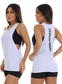 Work Fitness Women Sports Tees & Tanks - 白色 - 查看 1