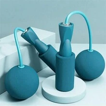 Weighted Ropeless Jump Rope For Fitness & Weight Loss With Heavy Ball, Professional Fat Burning For Adult Women Indoor Exercise - Blue - View 1