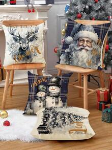 4入組卡通聖誕枕套,農場聖誕裝飾靠墊套,45x45公分,4入組,不含靠墊芯