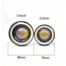 2 Led Angel Eye Fog Headlights 3/3.5 Inch Universal Auto - Green - View 6