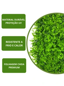 Placa De Grama Eucalipto 40x60 Jardim Vertical Artificial Luxo - Verde - Visão 4