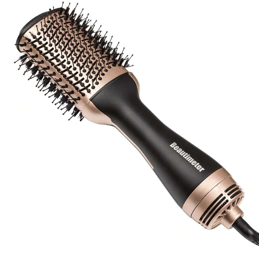 Beautimeter Hot Air Brush, Hair Dryer Brush & Volumizer,  Negative Ionic Hair Styler For Straightening, Curling, 1000W - 黑金 - 查看 1
