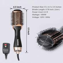 Beautimeter Hot Air Brush, Hair Dryer Brush & Volumizer,  Negative Ionic Hair Styler For Straightening, Curling, 1000W - 黑金 - 查看 7
