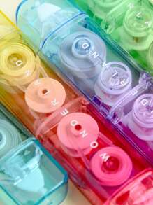 1pc Two-in-one Correction Tape & Dotted Portable Double-sided Adhesive For Student Stationery, Creative Gradient Color Design - Multicolor - View 4