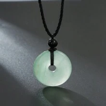 1條手工編織可調節天然寶石釦扣吊墜項鏈,中性風格,假日禮物 - 項鍊 - 查看 5