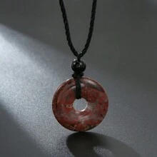 1條手工編織可調節天然寶石釦扣吊墜項鏈,中性風格,假日禮物 - 項鍊 - 查看 9