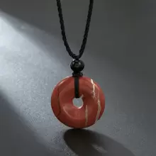 1條手工編織可調節天然寶石釦扣吊墜項鏈,中性風格,假日禮物 - 項鍊 - 查看 10