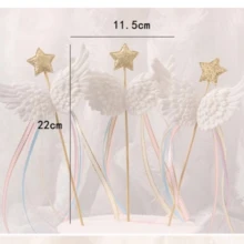 White Angel Wings Cake Topper Decorations - White - View 2