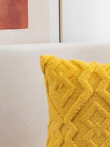 1pc Plush Geometric Design Pillow Case (Pillow Core Not Included), Bohemian Style Decorative Cushion Cover For Living Room, Bedroom, All Seasons