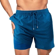 Men's Beach Shorts Men's Swimsuit Shorts Swimsuits - 藍色 - 查看 3