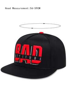 1pc Men's Bad Attitude Embroidery Baseball Cap, Hip Hop Sun Protection Leisure Hat For Outdoor Activities In Spring And Autumn - Black - View 5