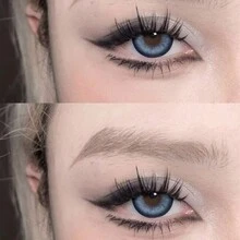 2pcs Mixed-Blue Personalized Colored Contact Lenses With Big Diameter, Yearly Disposable For Party And Daily Use - People and Santolan - View 2