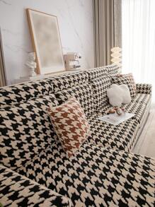 件加厚保暖雙色提花防滑沙發墊套適用於 L 型和 1/2/3/4 座沙發（單獨販售） - 黑色 - 查看 1