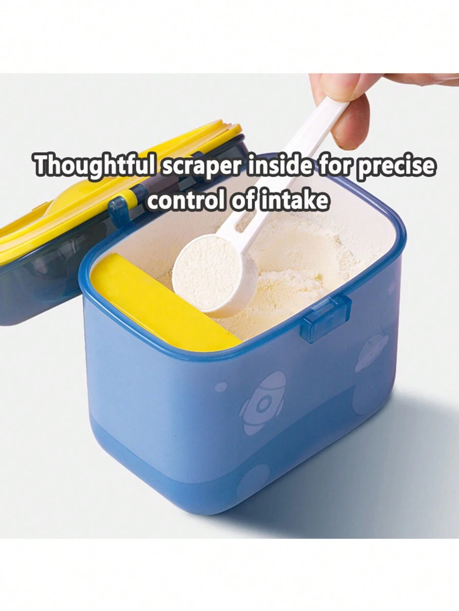 Blue Large Capacity Portable Baby Milk Powder Box With Seal And Moisture-proof Lid, Baby Food Container For Outdoor Use - Blue - View 1