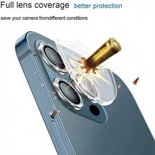 Protecteur d'appareil photo en strass de luxe pour iPhone 15 14 13 12 11 Pro Max, protecteur de verre trempé de lentille à anneau métallique compatible avec l'iPhone 11 Pro Max 12 Mini Full coque