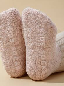 3對加厚保暖半絨面防滑寶寶中筒袜,適用於秋冬季節 - 彩色 - 查看 6