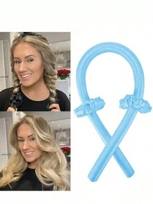 1只貼合頭部沒有加熱的鬆弛捲髮棒,可在睡眠中使用的無熱捲髮棒,沙漏形狀的泡棉捲髮棒,適用於美髮- 夜間護髮工具 - 香檳色 - 查看 8