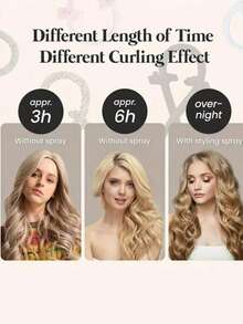 1只貼合頭部沒有加熱的鬆弛捲髮棒,可在睡眠中使用的無熱捲髮棒,沙漏形狀的泡棉捲髮棒,適用於美髮- 夜間護髮工具 - 香檳色 - 查看 5