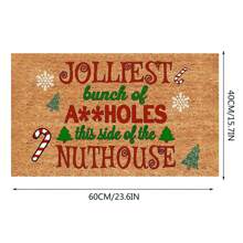 1pc Christmas Letter & Tree Branch Printed Coconut Palm Doormat - Multicolor - View 3