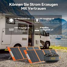 Flashfish Portable Power Station 288.6Wh/78000mAh Battery Pack Solar Generator, 330W AC Power, 600W Peak Power, 230V Pure Sine Wave, 9 Outputs, LED Display - 鄧克爾格倫 - 查看 4