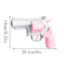 1pc Toy Revolver Toy With Soft Bullets And Chicken Eating Carrot Pattern Toy Gun Model As Gift