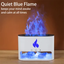 芳香精油擴散器、火焰式香薰加濕器、鹽燈、家居裝飾 - 白色 - 查看 7