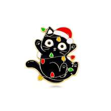 4 件裝女式合金滴膠聖誕裝飾胸針