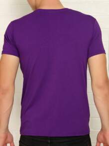 Camiseta Masculina De Unisex En Color Morado Con Diseño 'god's Plan' En Estilo Tumblr - Morado - Ver 2