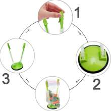 El utensilio de cocina definitivo: Soporte ajustable para bolsas de 1 pieza con base de goma para bolsas de preparación de alimentos, soportes para bolsas, clips para bolsas de almacenamiento de alimentos, bolsas de almacenamiento de plástico para congelador. Abre las manos libres para verter restos, aperitivos e ingredientes de preparación de comidas sin derrames de alimentos - Accesorios de electrodomésticos para el hogar verde, utensilios, herramientas, artículos navideños, cocina navideña